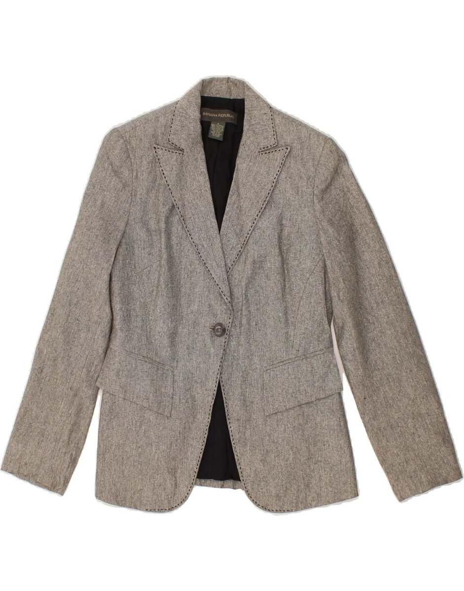 Blazer Femme Banana Republic Gris Stretch - Taille 6 - Coton/Modal - Neuf Avec Étiquettes