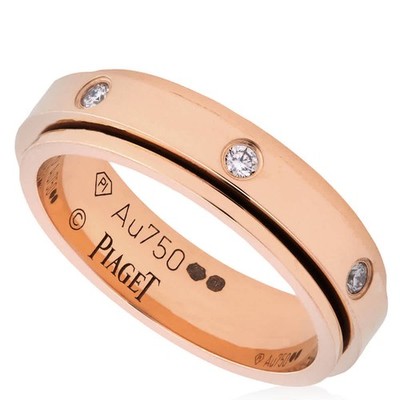 Piaget Possession 18k Rose Gold .13 CT Rose Gold Diamond Ring, Size 50