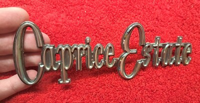 GM CHEVY CAPRICE ESTATE CIRCA '75 SCRIPT EMBLEM P/N 9625395 