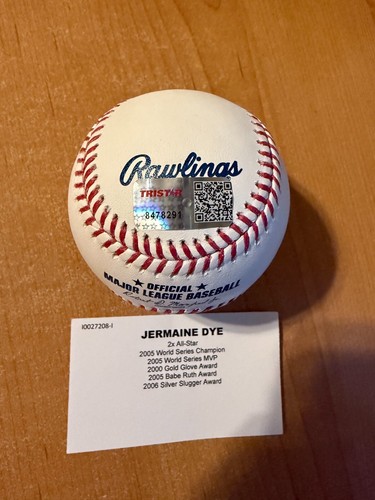 Jermaine Dye - Autographed Official MLB Baseball - Inscribed '05 WS MVP' Tristar - 第 11/15 張圖片