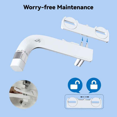 Ultra-Slim Bidet Attachment for Toilet,Non-electric Dual Nozzle Bidet Toilet - Picture 5 of 8
