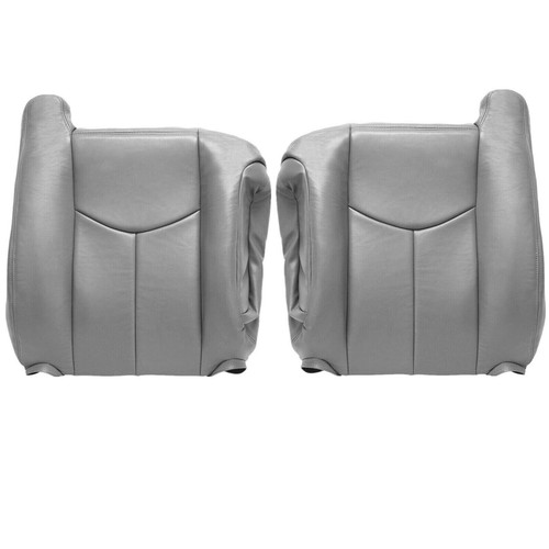 Replacement For 2003-2006 GMC Sierra 1500 2500 Front Leather Seat Cover Gray - Picture 6 of 20