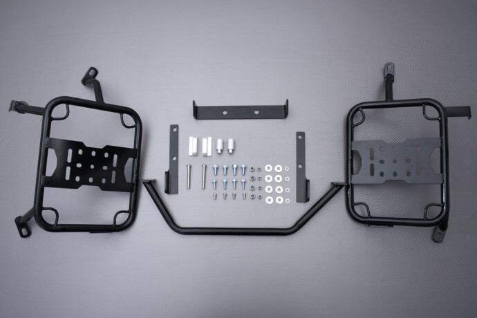 Supports valises latérales Honda Africa Twin 1000 robustes avec finition époxy noire
