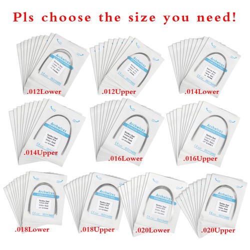 10 paquetes/100 piezas cables de arco de ortodoncia dental de acero inoxidable forma ovoide en U/L - Imagen 3 de 15