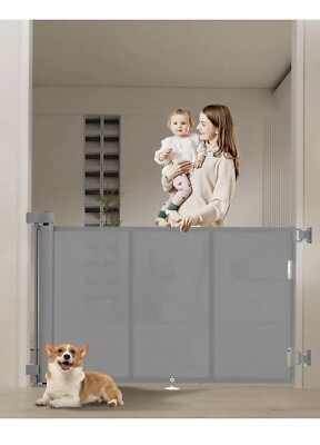 Upgrade 71'' Retractable Baby Gates with Reinforced Strip Design to Prevent Cr...