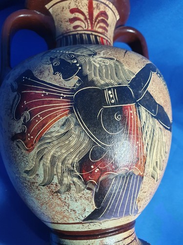 Poseidon God Archaic Vase (800-479 B.C) Greek Pottery Amphora - Picture 4 of 9