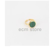 ZAG Bague Pearly Malachite ajustable acier doré SRR18338-01GRN bijoux /EBRQ