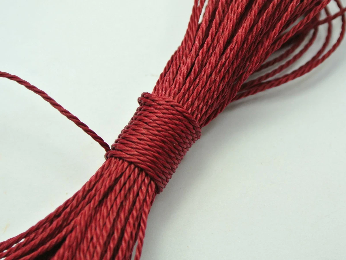 50 Meters Burgundy Waxed Polyester Twisted Cord 1mm Macrame String