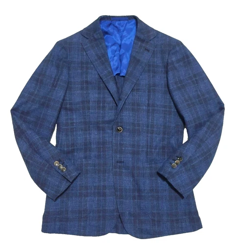 Ring jacket Tailored jacket size 42 wool nylon silk linen navy made in Japan 614
