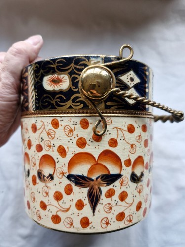 Antiguo barril de galletas victoriano Imari galés Gaudy Oysterwear SIN TAPA - Imagen 4 de 7