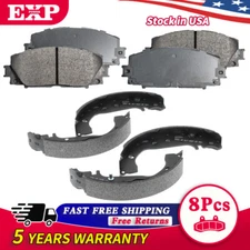 Front Rear Ceramic Brake Pads And Drum Shoes Kit For Toyota Yaris