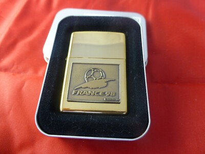 ZIPPO FRANCE 98 EMBLEM SOLID BRASS 1998 ISSUE LIGHTER | eBay UK