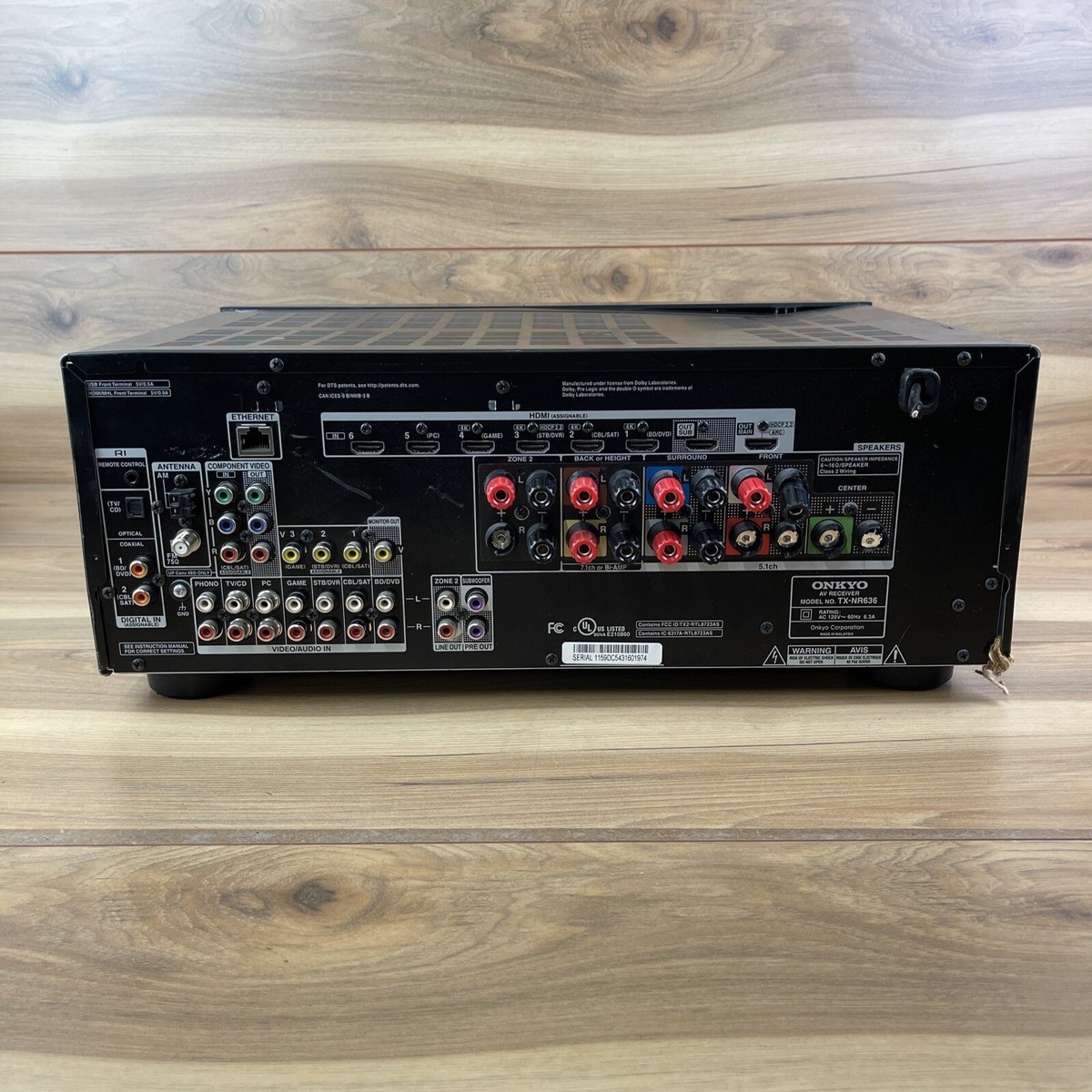 Onkyo TX TX-NR636 7.2 Channel 300 Watt Receiver For Parts