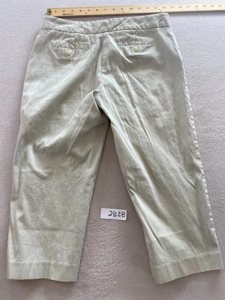 Pantalones capri Metro 7 para mujer talla 8 cuerda tiro medio recto recortado elástico Foto 3 de 4