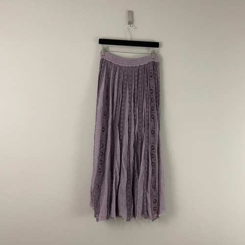 Free People One Roma Purple Corset Lace Boho Maxi Skirt Womens Size Small - Picture 2 of 5