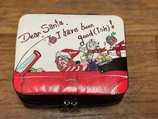 Brighton Dear Santa I Have Been Goodish  Jewelry Travel Case Mirror Zip - NEW