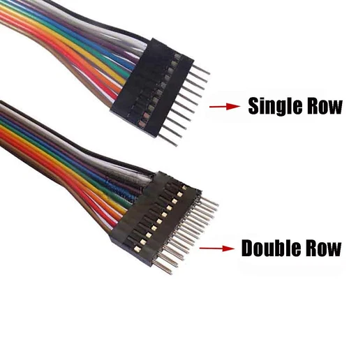 Male - Male Single/Double Row DuPont 2.54mm Rainbow Cable Jumper Wire 1x2P-2x20P