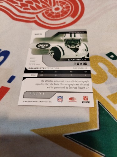 DARRELLE REVIS 2007 Leaf LIMITED MONIKERS RC ROOKIE #255 AUTO /99 JETS HOF Rpa - Picture 6 of 10
