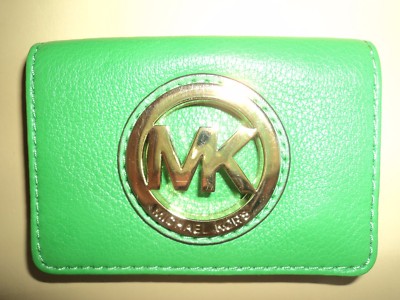 MichaelKors Fulton Genuine Leather Palm Card Case Purse Wallet AUTHENTIC