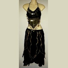 Belly Dance Costume Skirt  Top Coins Tribal Dance Costume Carnival Carnival