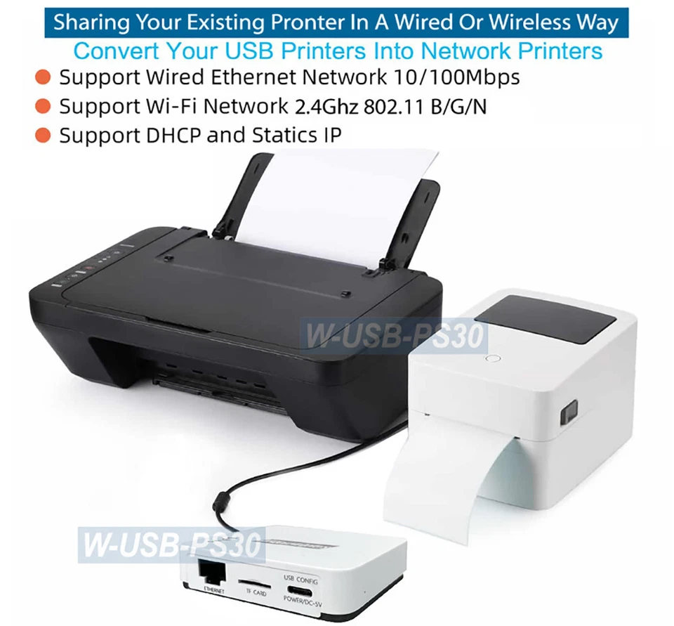 USB Printer Sharing Network Adapter For Up To 3 Printers Accessed Through Wi-Fi - Image 2 of 4