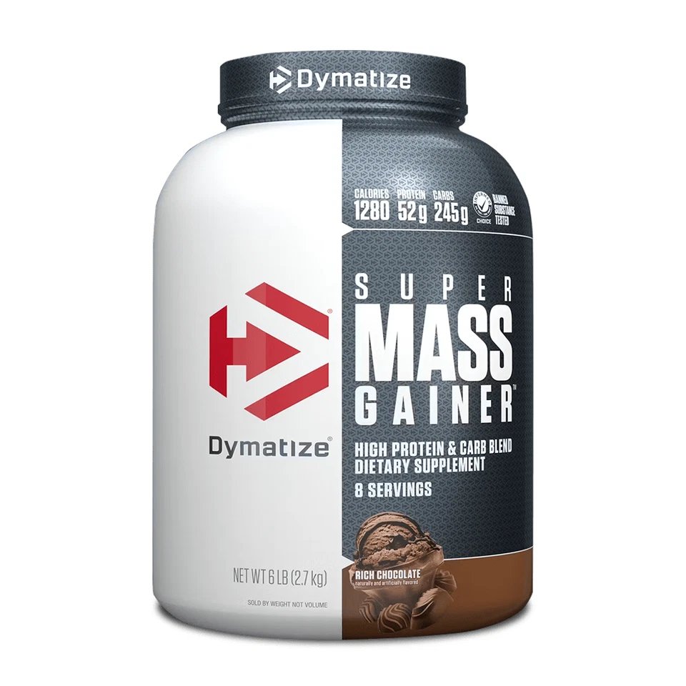 Dymatize Super Mass Gainer, mezcla alta en proteínas y carbohidratos, crecimiento muscular, 16 porciones Foto 3 de 3