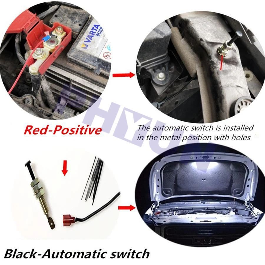 Interruptor automático barra de luces LED de inspección del motor debajo del capó 36 cm para automóvil camión SUV 1 Foto 2 de 4