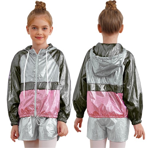 Kids Girls Coat And Shorts Long Sleeve Jacket With Bottoms Athletic Sweatsuit - Picture 21 of 37
