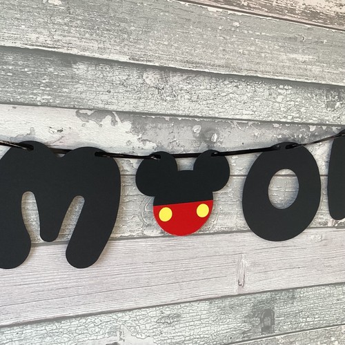 Mickey or Minnie Mouse Theme (Any Age) Birthday Banner 1st 2nd 3rd 4th 5th 6th - 第 2/7 張圖片