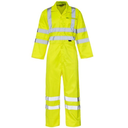Supertouch Hi Vis Viz Coverall Overall Safety Workwear Boiler Suit