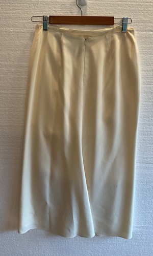 Ralph Lauren Maxi Skirt Women 4 Ivory Wool Pencil Lined Classic Purple-label - Picture 3 of 11