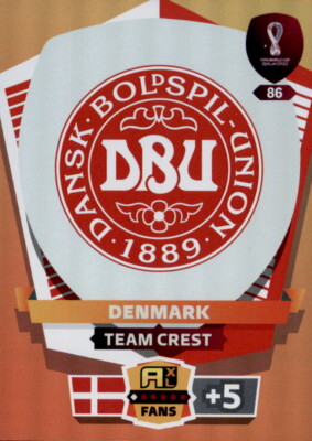 Adrenalyn XL WM 2022 Qatar Trading Card Nr 86 - Denmark  - Team Crest