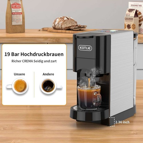 5in1 Kaffeemaschine Kapselmaschine Padmaschine Pulver Kapsel 5 Adapter Warm/Kalt - Bild 2 von 7