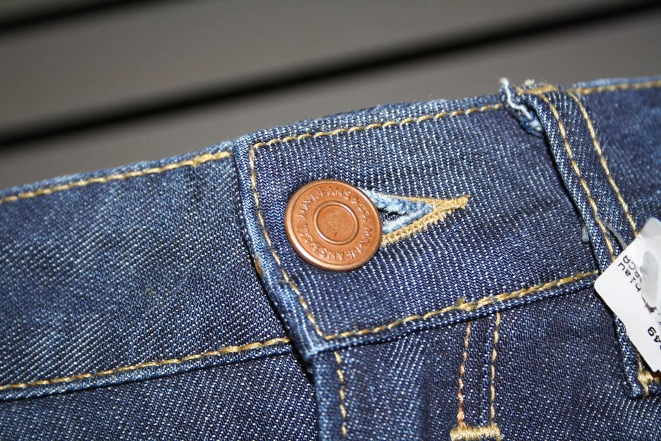 Pantalones de mezclilla Mavi Olivia 10189-4949 Deep Prm Str enjuague oscuro tiro bajo pierna recta nuevos Foto 4 de 4