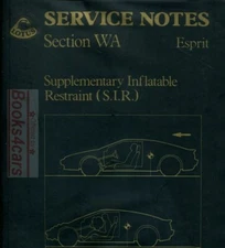 ESPRIT LOTUS SHOP MANUAL SERVICE REPAIR BOOK SIR TURBO