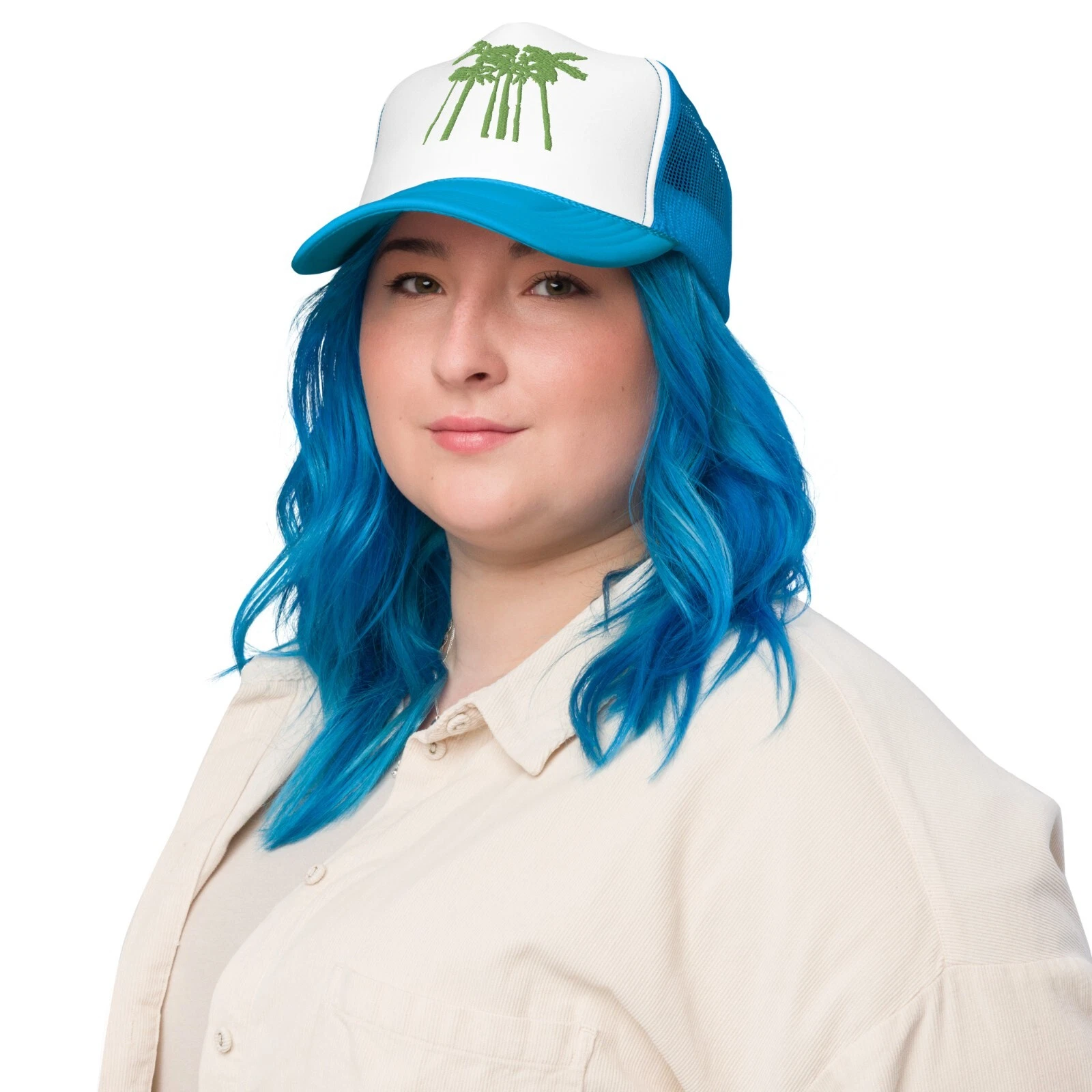 Palm Trees Embroidered Foam trucker hat