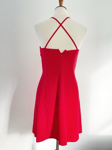 VTG NWT Y2K Cache Red Mini Holiday Party Dress Fairy Flare Whimsygoth Sz 4 / Sm - Picture 3 of 9