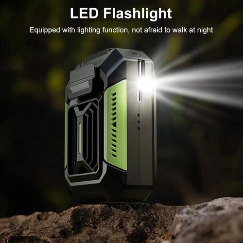Portable Waist Belt Clip Hanging Cooling Fan USB Rechargeable Power Bank Outdoor - Picture 9 of 16