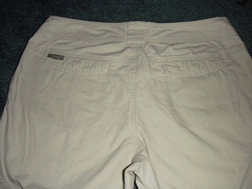 Columbia Capri Pants Women 10 Gray Cotton Flat Front Pockets Outdoors - Picture 7 of 14