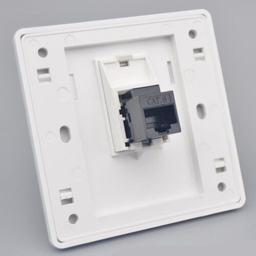 86x86mm Female To Female CAT6 Gigabit Dual-Pass Network Wall Plug RJ45 LAN - Afbeelding 7 van 8