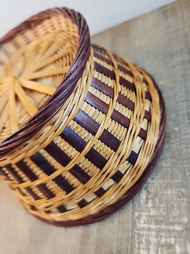 VTG Chicken Rooster Hen Woven Wicker Basket w Lid Farmhouse Country Small - Bild 12 von 17