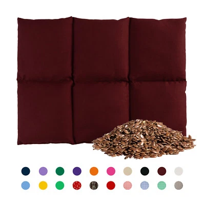 Leinsamenkissen 40x30cm 6-Kammer | großes Wärmekissen Körnerkissen Rückenkissen