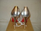 100% AUTHENTIC NEW WOMEN LOUBOUTIN VERY LACE 120 SILVER HEELS/PUMPS US 8.5 — photo 5