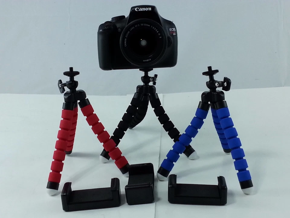 Black Mini Spider Tripod + Cell Phone Holder Canon Nikon Sony DSLR Camera - Image 2 of 4