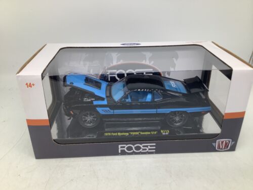 M2 Machines CHASE BLACK/BLUE 1970 Ford Mustang "FOOSE" Gambler 514 R113 1/24 - Picture 1 of 6