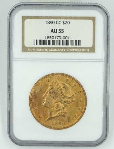 1890-CC NGC AU55 $20 Gold Liberty Double Eagle