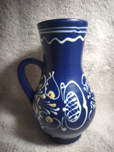 Cerámica artística azul cobalto pintada a mano de 6,5 pulgadas hecha en Italia - Imagen 2 de 6