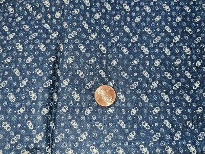 Vintage Cotton Fabric  Navy White butterflies General Fabrics  45 x 1 2/3 yds 