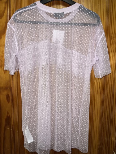 Topshop Pink Top Tshirt Blouse Top Size 10 Blouse New Sheer - Picture 7 of 9