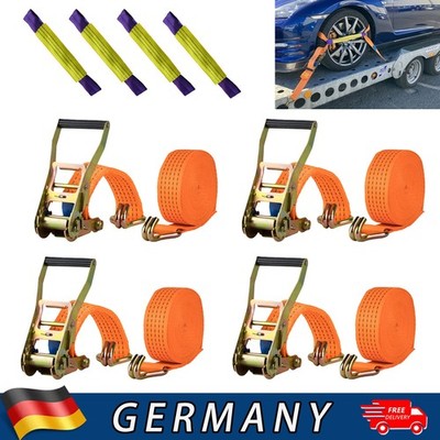 4 Stück Spanngurt Zurrgurt für Pkw Auto Transport zur Radsicherung 50 mm 5t